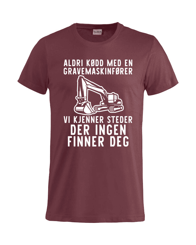 Aldri kødd med en gravemaskinfører t-shirt